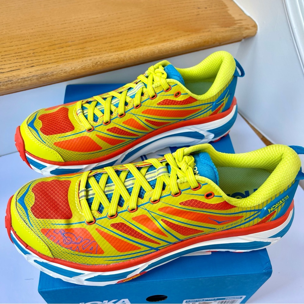NWT Hoka Mafate Speed 2 Running Shoes Unisex Trail in Flame / Evening Primrose - Picture 9 of 16